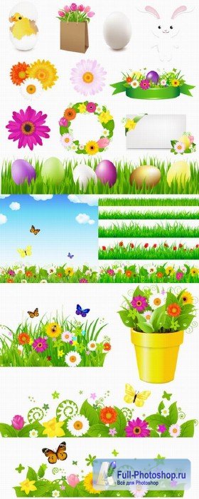 Easter grass vector topic