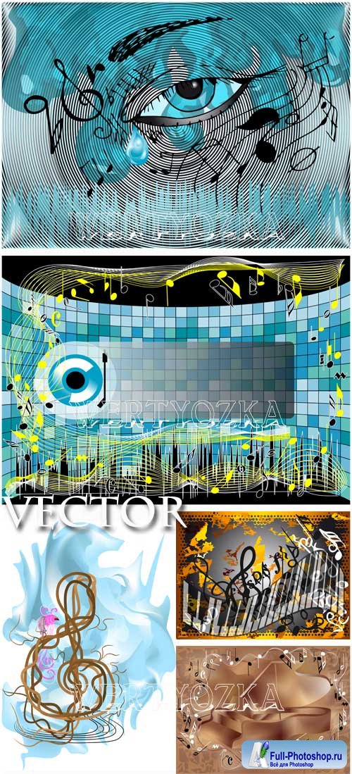   / Musical backgrounds, music - vector clipart