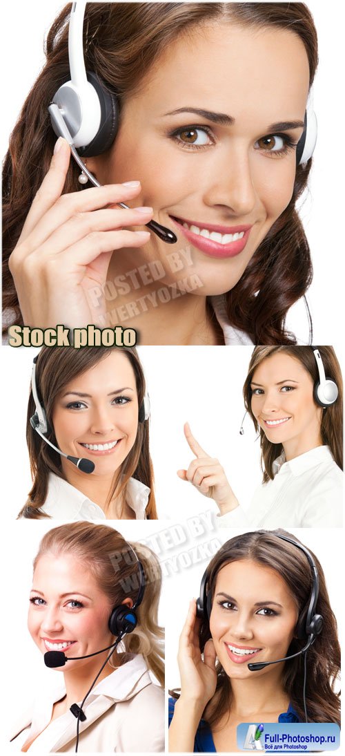    / Beautiful girls operators - Raster clipart