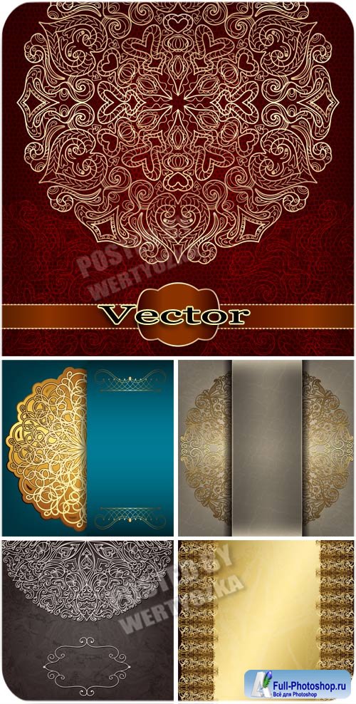       / Luxury vector background with golden ornaments