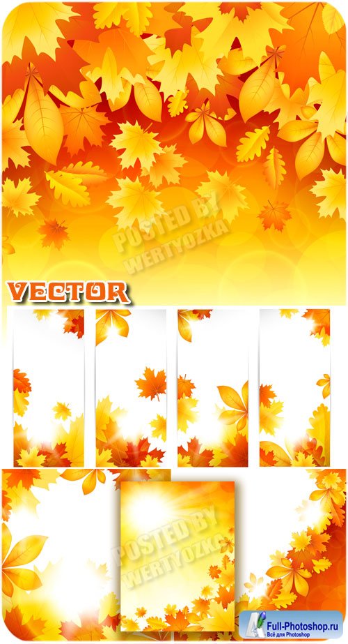     / Autumn backgrounds and banners - vector