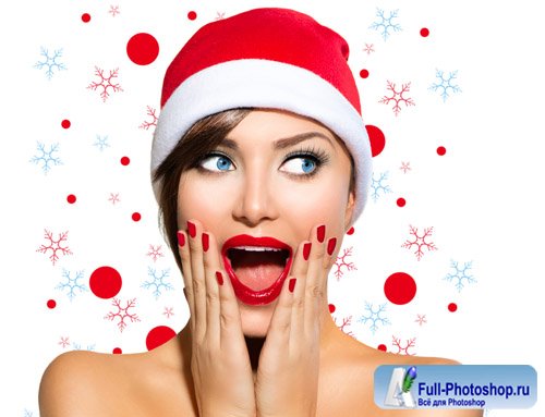 Beautiful girl and Christmas - stock photo