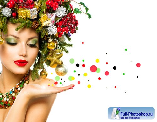 Beautiful girl and Christmas - stock photo