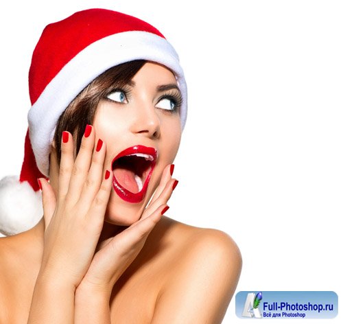 Beautiful girl and Christmas - stock photo