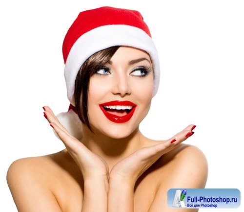 Beautiful girl and Christmas - stock photo