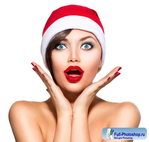 Beautiful girl and Christmas - stock photo