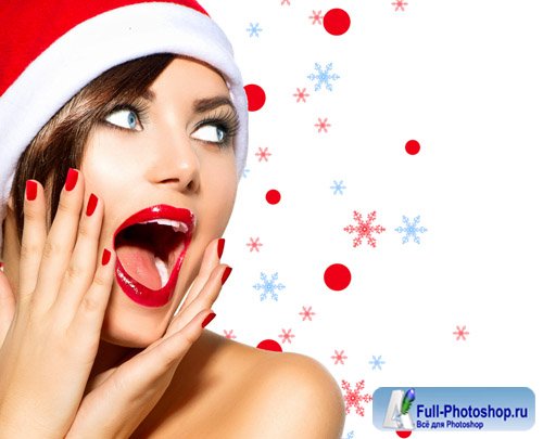 Beautiful girl and Christmas - stock photo