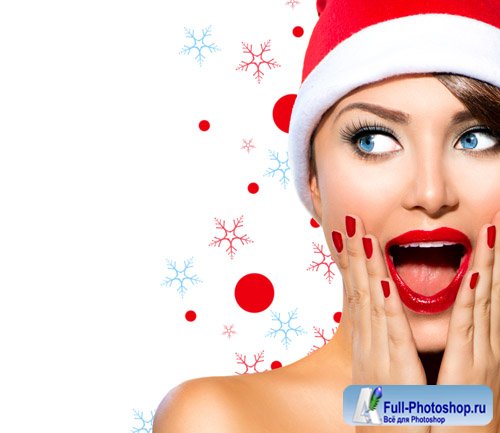 Beautiful girl and Christmas - stock photo