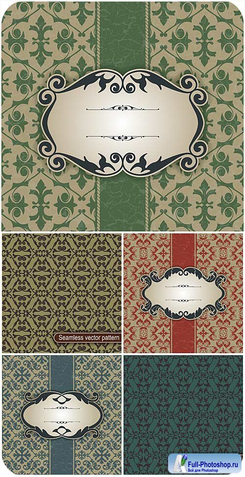    ,   / Vector backgrounds with patterns, vintage texture