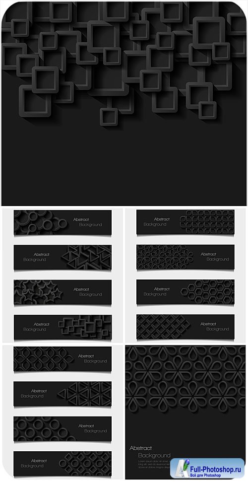       / Black backgrounds and banners vector