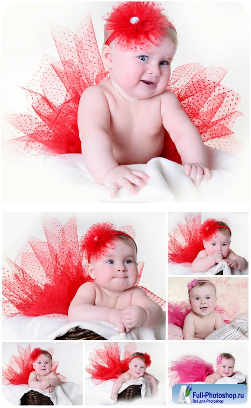      / Little girl in a red skirt - Stock photo