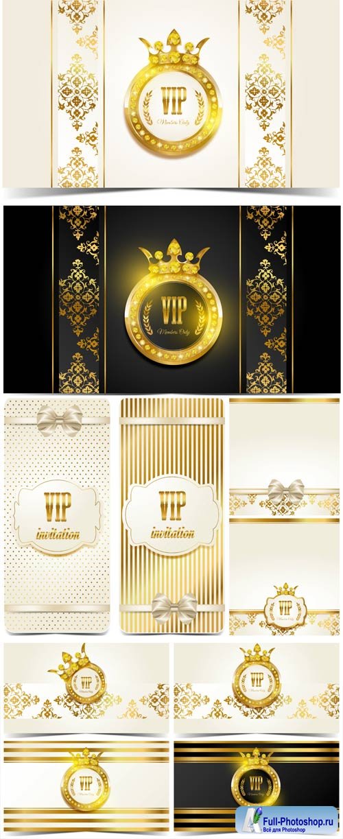 VIP card, vector background with a gold ornament