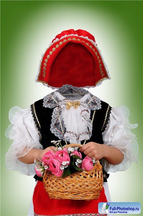 Фотошоп шаблон для девочек – Красная шапочка