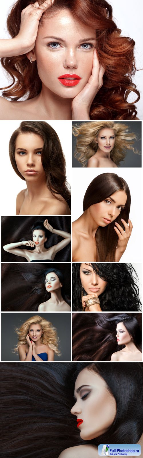 Women with beautiful hair, brunette, blonde - Stock photo