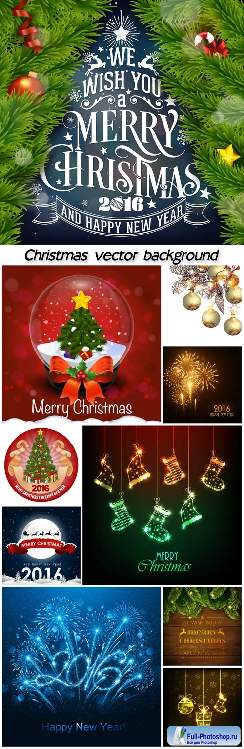 Vector set of Christmas, Christmas tree, Christmas balls