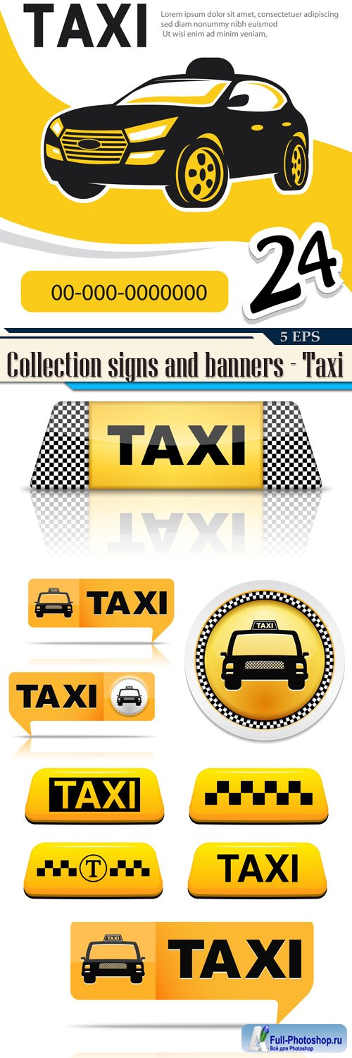 Collection signs and banners - Taxi