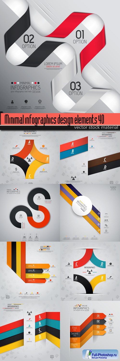 Minimal infographics design elements 40