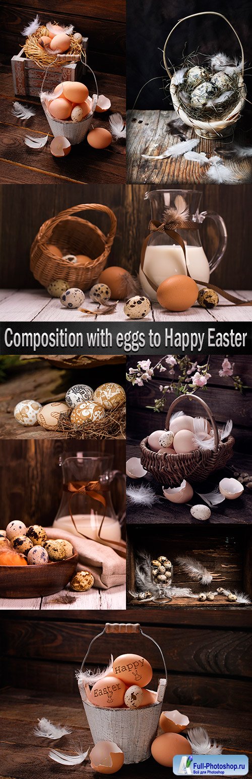 Composition with eggs to Happy Easter