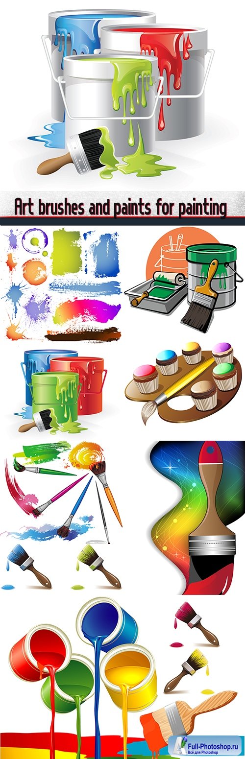 Art brushes and paints for painting