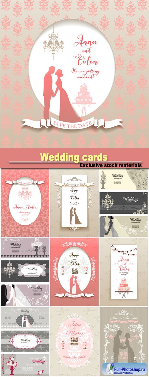 Wedding cards with space for text