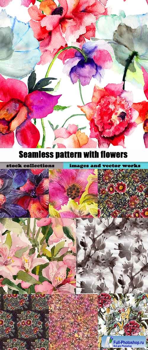 Seamless pattern with flowers