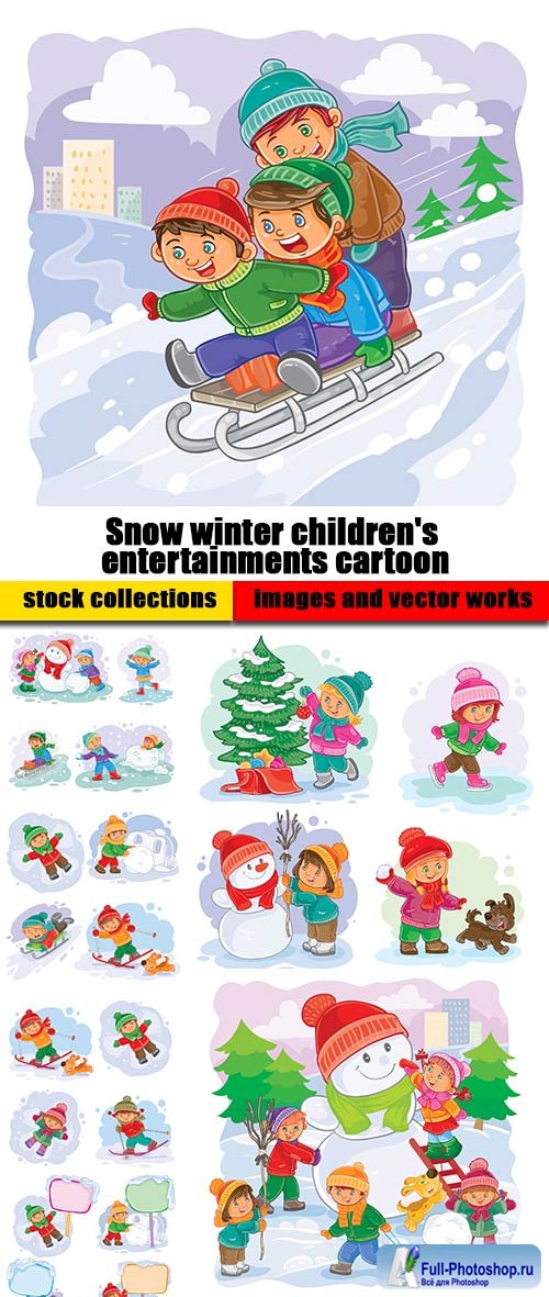 Snow winter children's entertainments cartoon