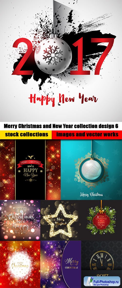 Merry Christmas and New Year collection design 6