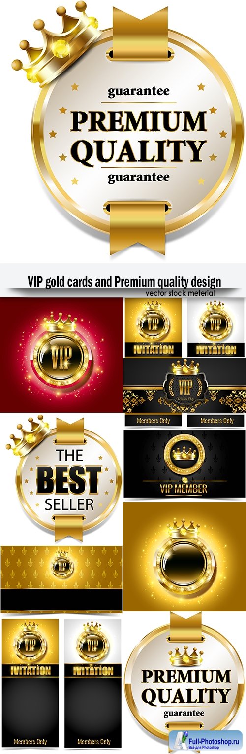 VIP gold cards and Premium quality design