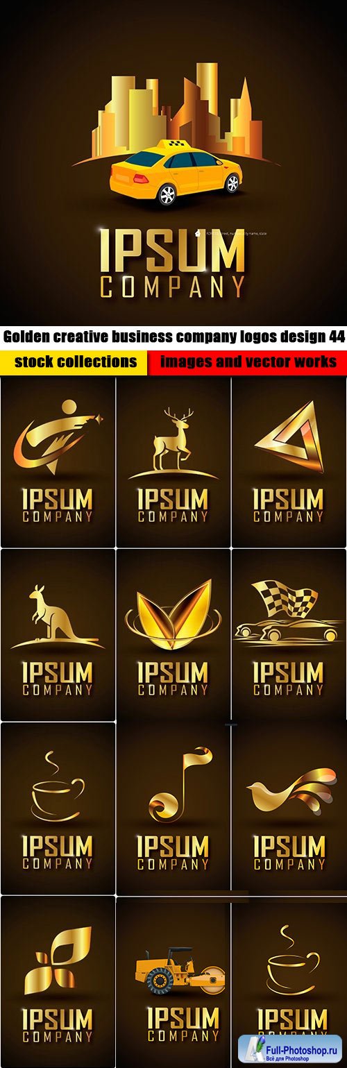 Golden creative business company logos design 44