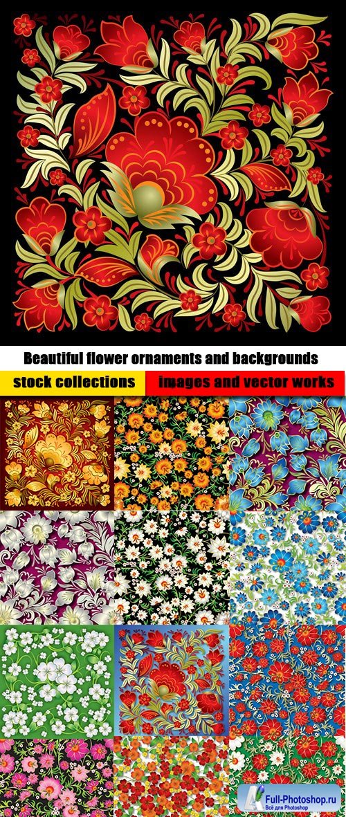 Beautiful flower ornaments and backgrounds