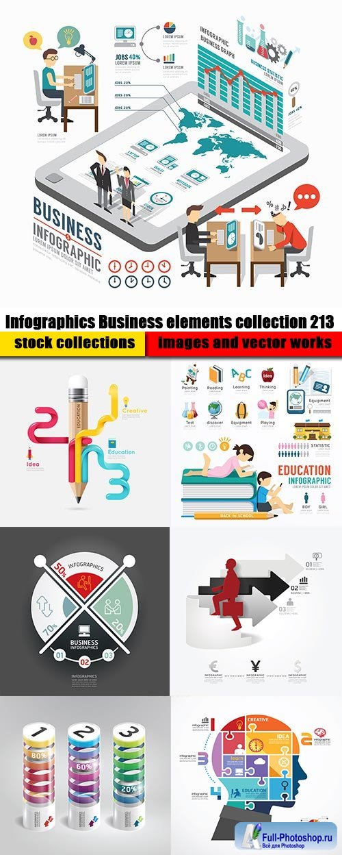 Infographics Business elements collection 213