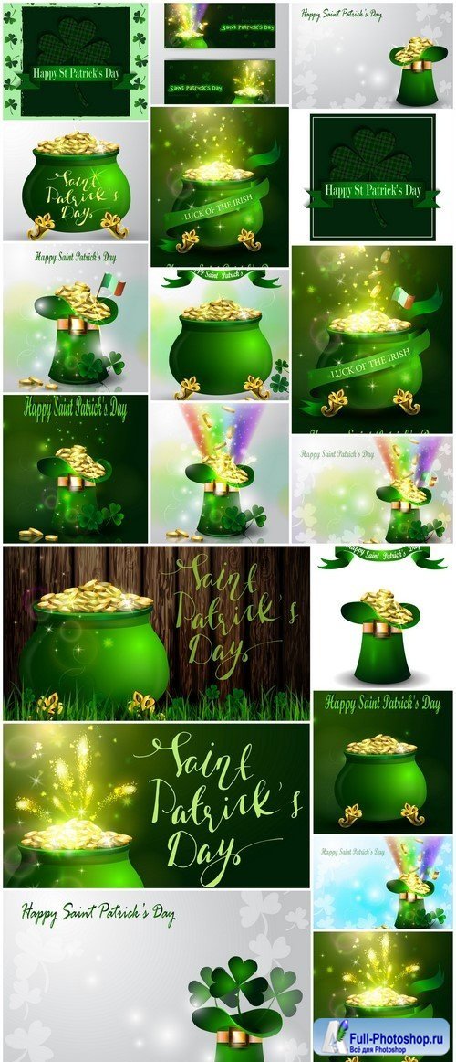 Happy Saint Patrick's Day Greeting Card 19X EPS