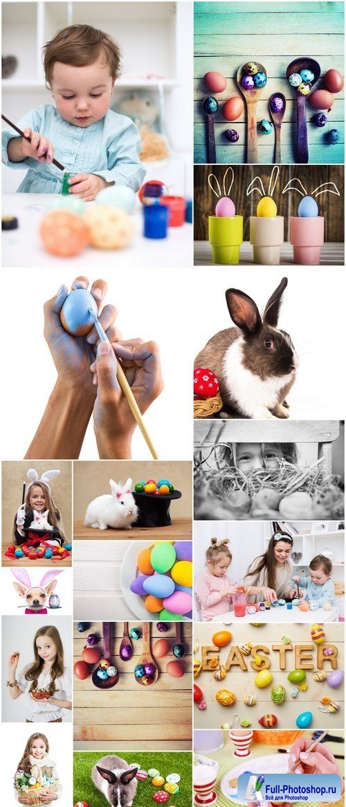 Coloring Easter eggs and rabbit a wonderful 17X JPEG