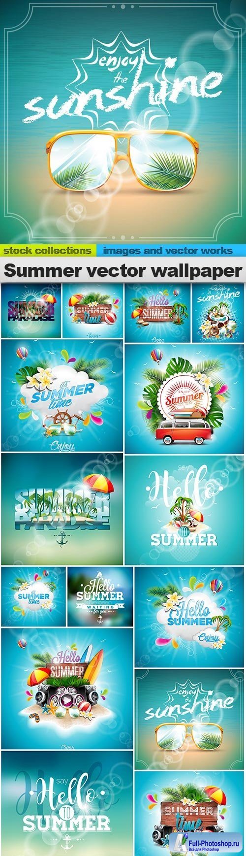 Summer vector wallpaper, 15 x EPS