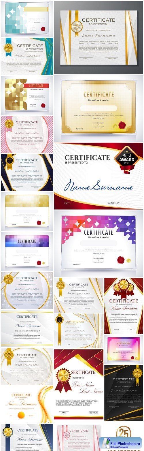 Certificate Design Template #2 - 26 Vector