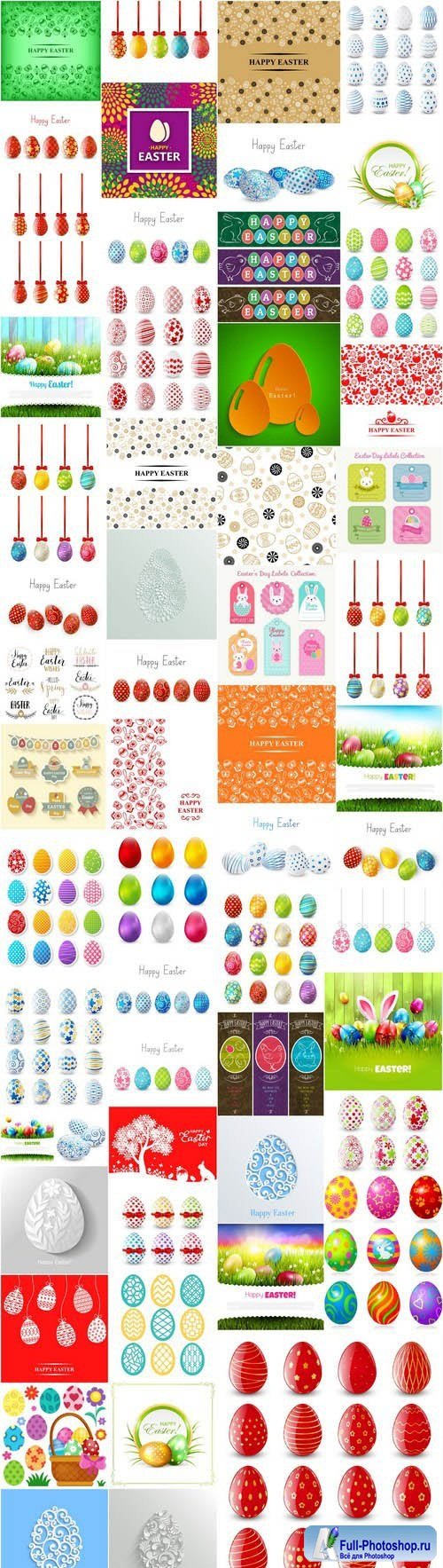 Happy Easter Easter Eggs Collection #2 - 55 Vector