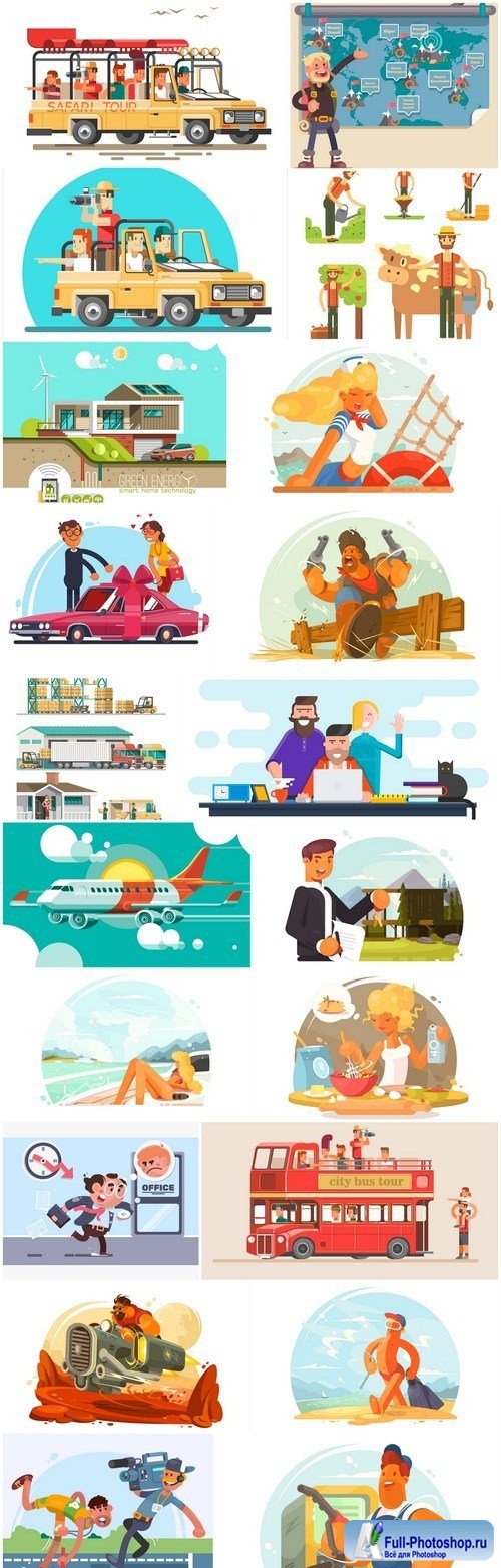 Creative Flat Illustration #8 - 20 Vector