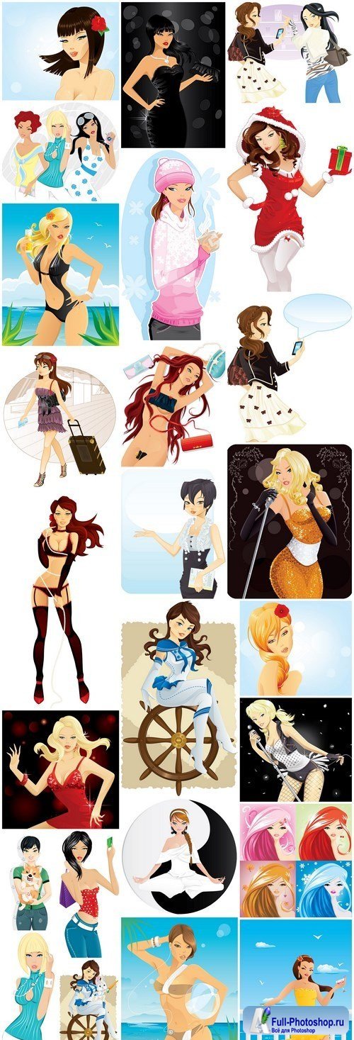 Girl Collection #20 - 25 Vector