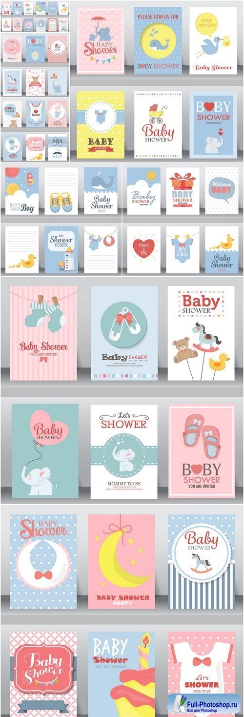 Cute Kid Card Set - 10 Vector