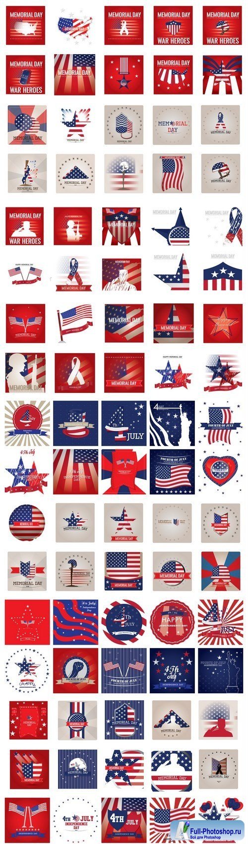 U.S.A. Design Elements - 9xEPS