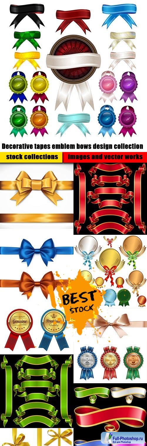 Decorative tapes emblem bows design collection