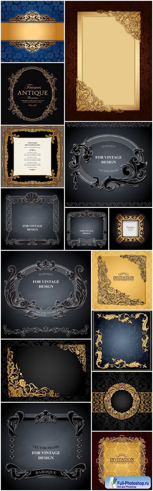 Elegant Vintage Frame - 15 Vector