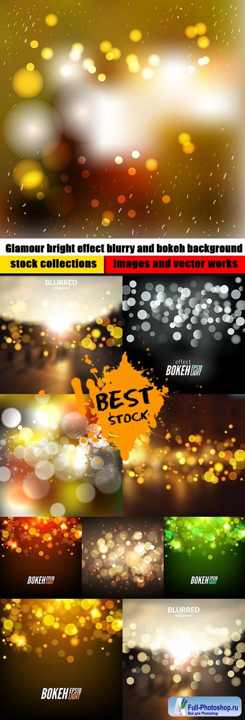 Glamour bright effect blurry and bokeh background