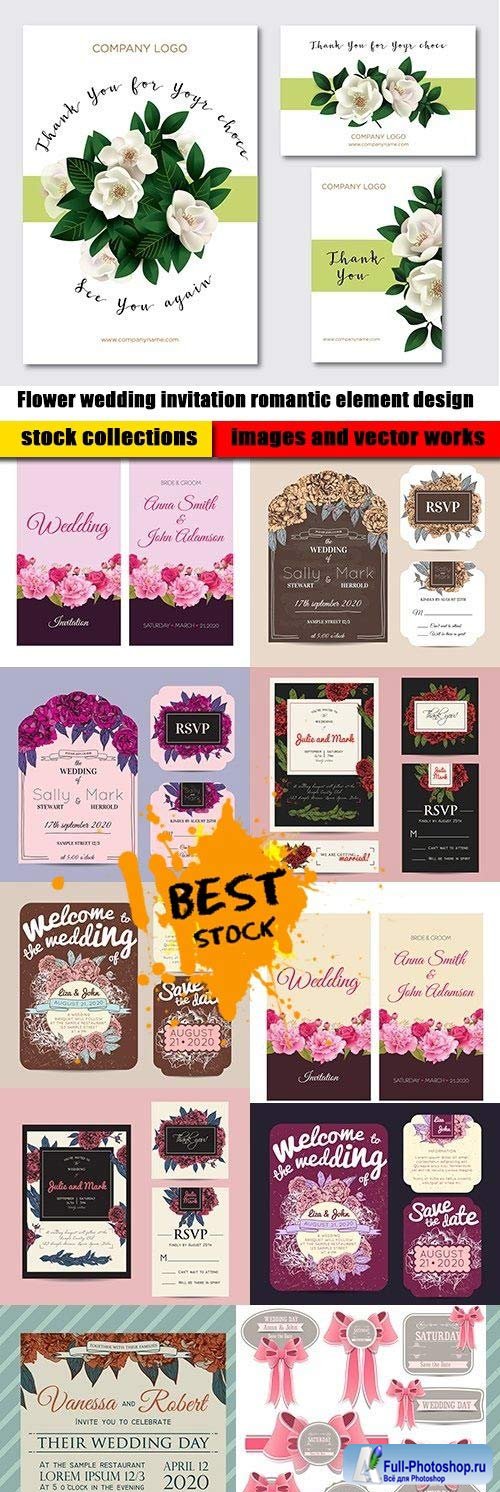 Flower wedding invitation romantic element design