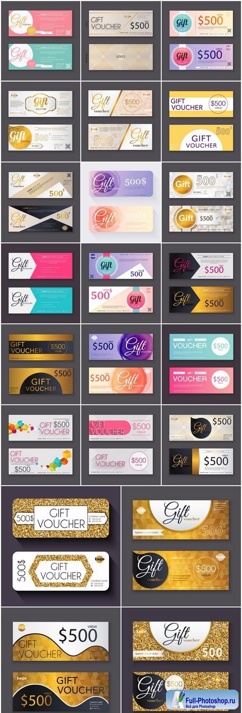 Collection of gift cards and vouchers - 22xEPS