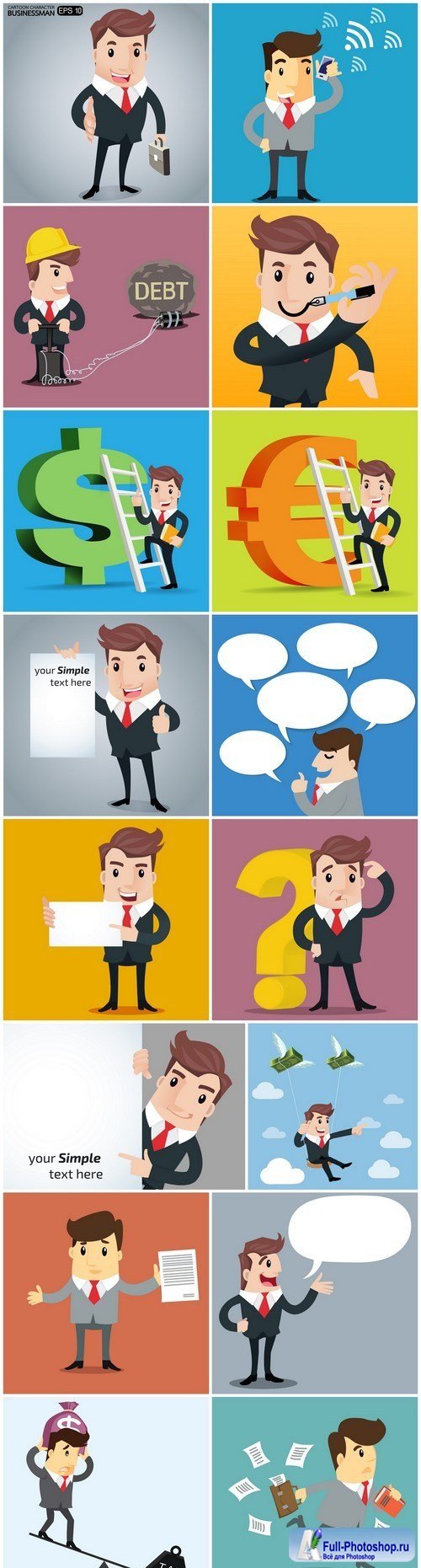 Businessman Set 3 - 16xEPS Vector Stock