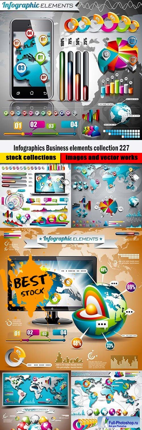 Infographics Business elements collection 227