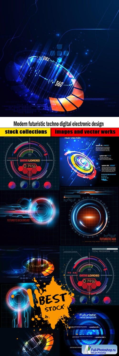 Modern futuristic techno digital electronic design