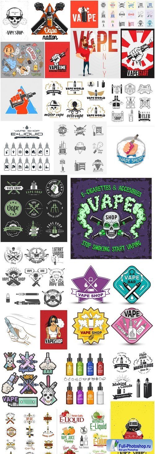 Vape , Vaping Design Elements #2 - 26 Vecor