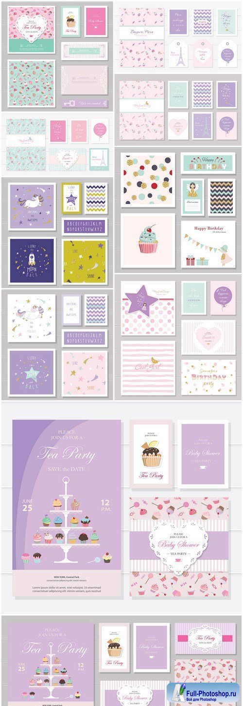 Cute Card Template - 10 Vector